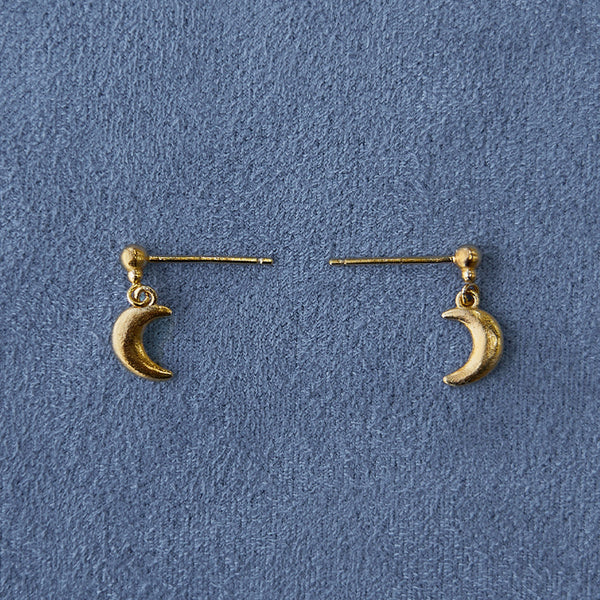 SALE E PEPE Sterling Silver/Gold Plated Moon Pendant Earrings SSEP-SP03E12-JIN Gold (SP03E11 SP03E12)